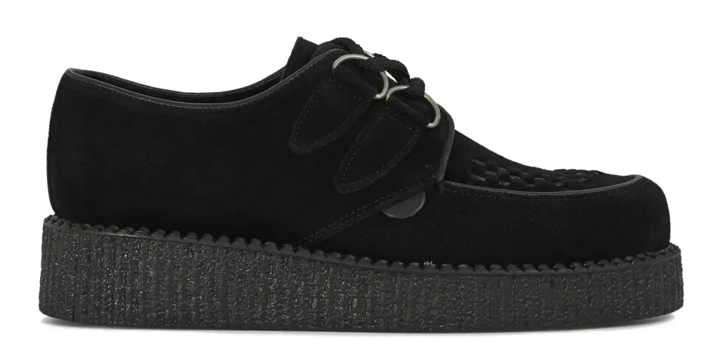 single sole black suede underground wulfrun creeper made in UK