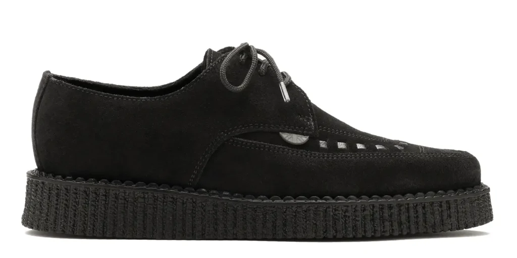 CREEPER SHOE UK single sole black suede underground barfly lace creeper made in UK