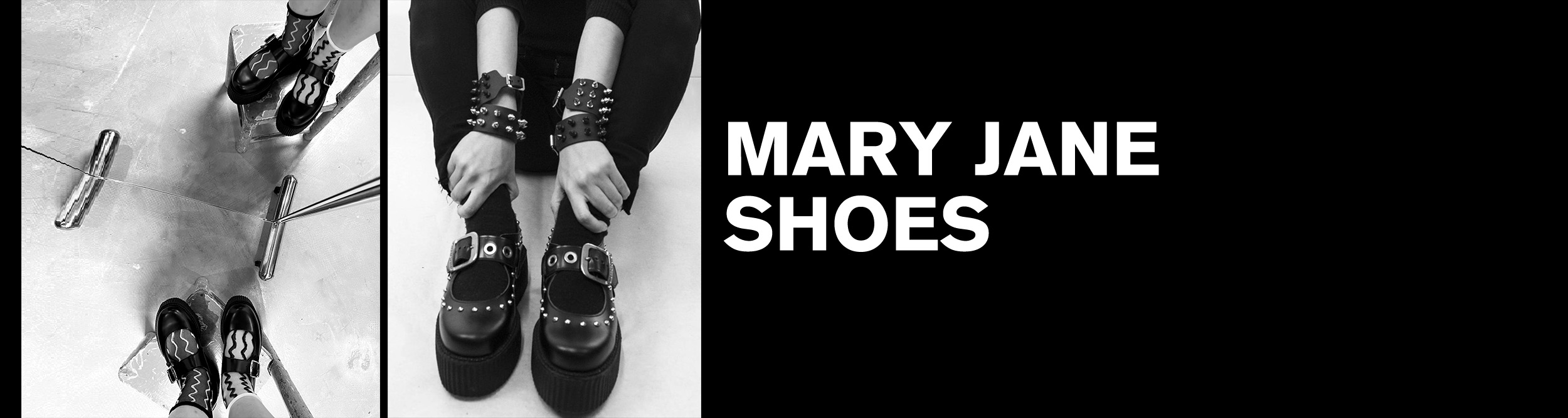 Mary Jane shoes repurposed onto the Creeper sole to create the ultimate flatfrom mary jane shoe
