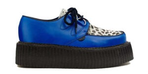 ROYAL BLUE AND LEOPARD CREEPER – DOUBLE SOLE - WULFRUN