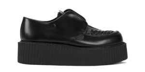 ZIP UP CREEPER SHOE - WULFRUN - BLACK LEATHER