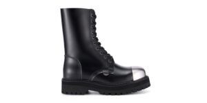 ORIGINAL STEEL CAP - COMMANDO -EXTERNAL STEEL TOE CAP BOOTS  - BLACK LEATHER - DOUBLE SOLE
